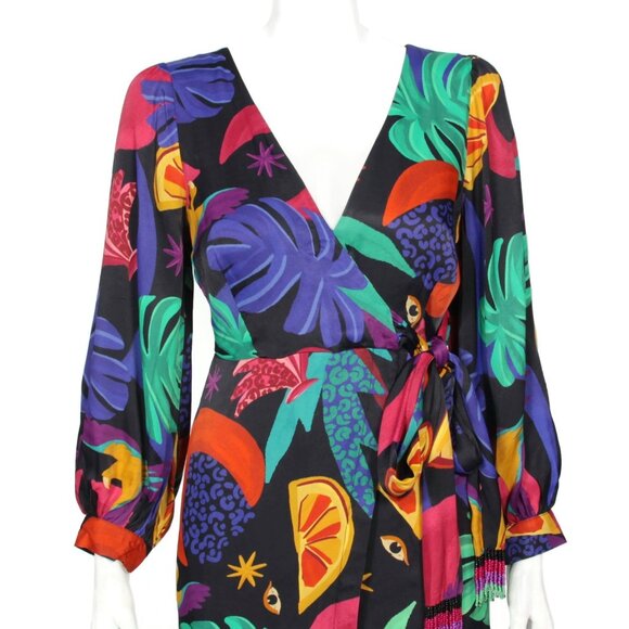 Farm Rio Jumpsuit Womens XS Long Sleeve Belted One Piece Romper - 101 - Picture 3 of 9